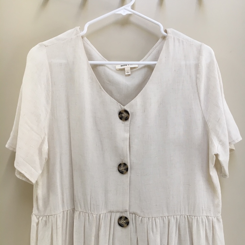 Cream Button Down Midi Dress - Piper & Scoot